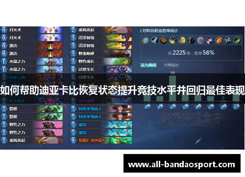 如何帮助迪亚卡比恢复状态提升竞技水平并回归最佳表现